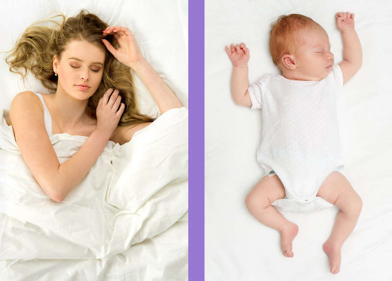 A woman and a baby sleeping | Safe Sleep Space
